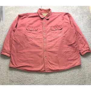 C.E. Schmidt Heavy Canvas Fleece Lined Button Up Work Shirt Mens 2XL Long Sleeve